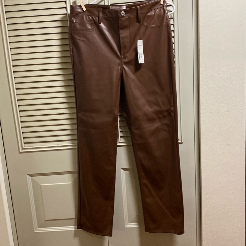 Brown Pleather pants.